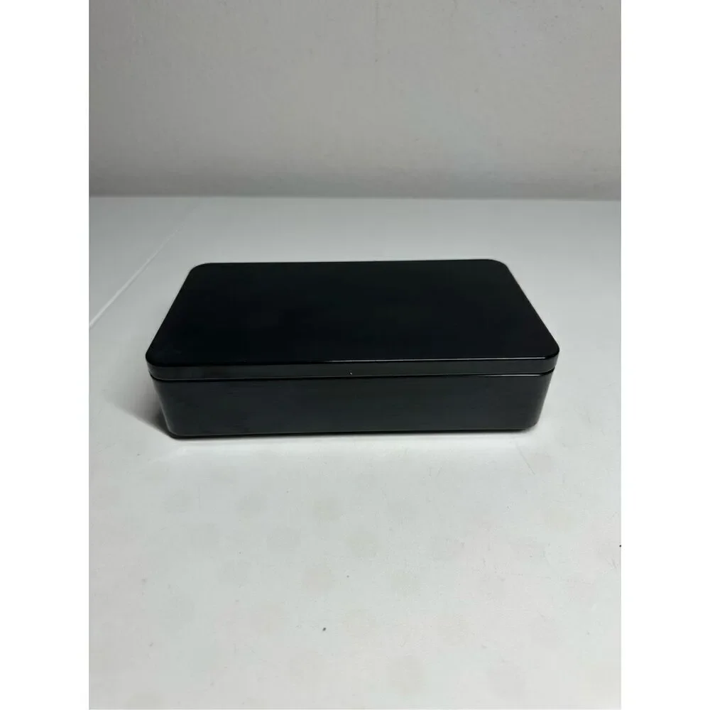 Vintage Black Tin Box Solid Plastic 7,75” x4,5” Made in USA